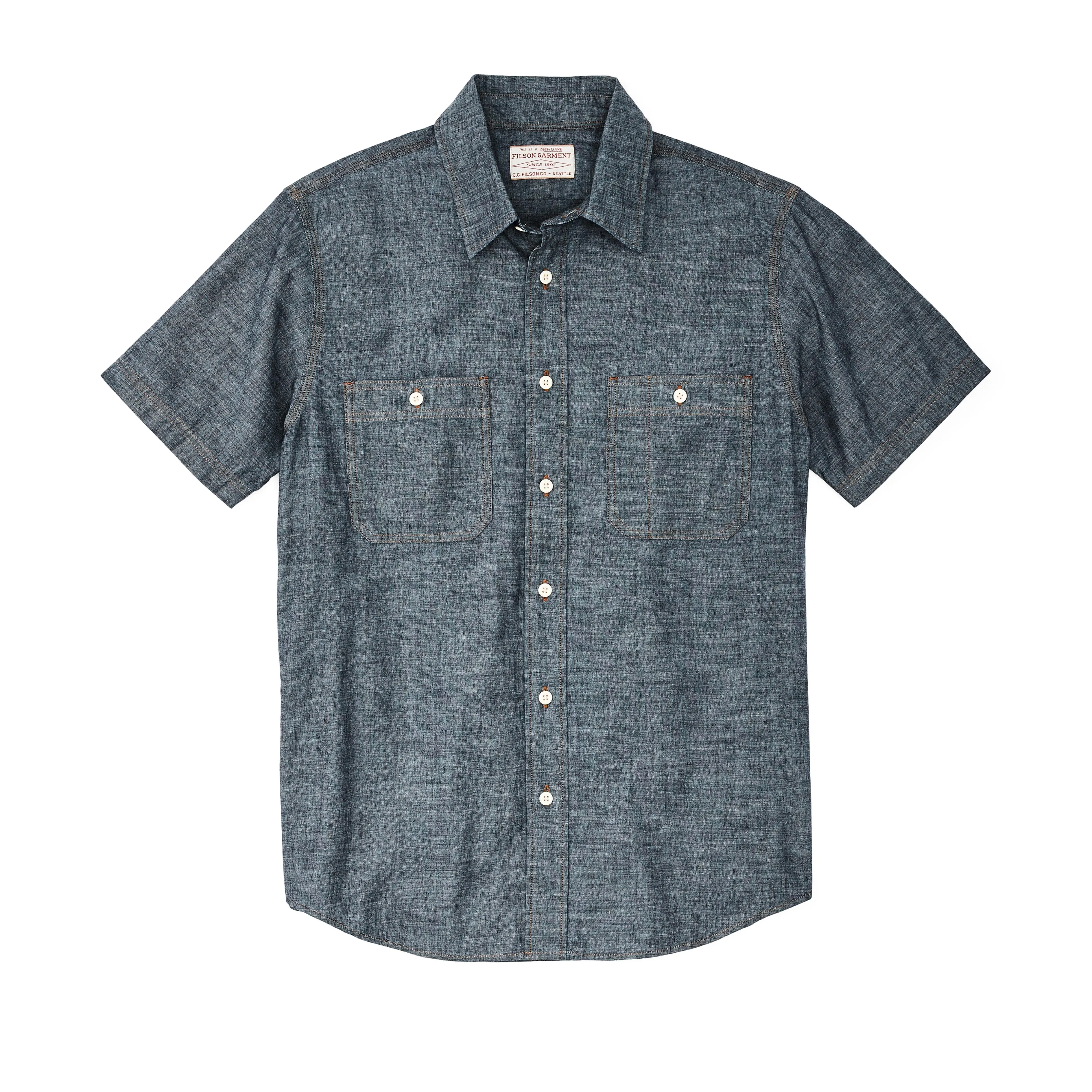 SHORT SLEEVE CHAMBRAY SHIRT sold by Cave and Post