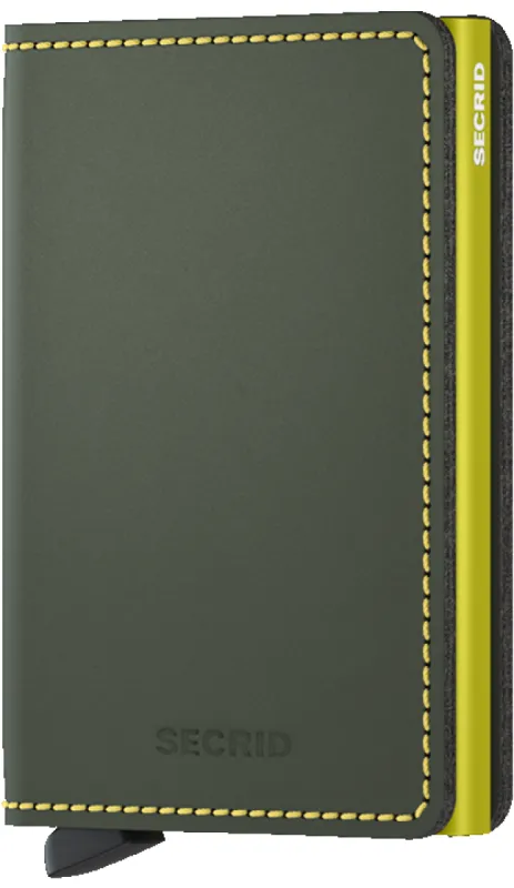 Slimwallet - Matte Green & Lime sold by Cave and Post