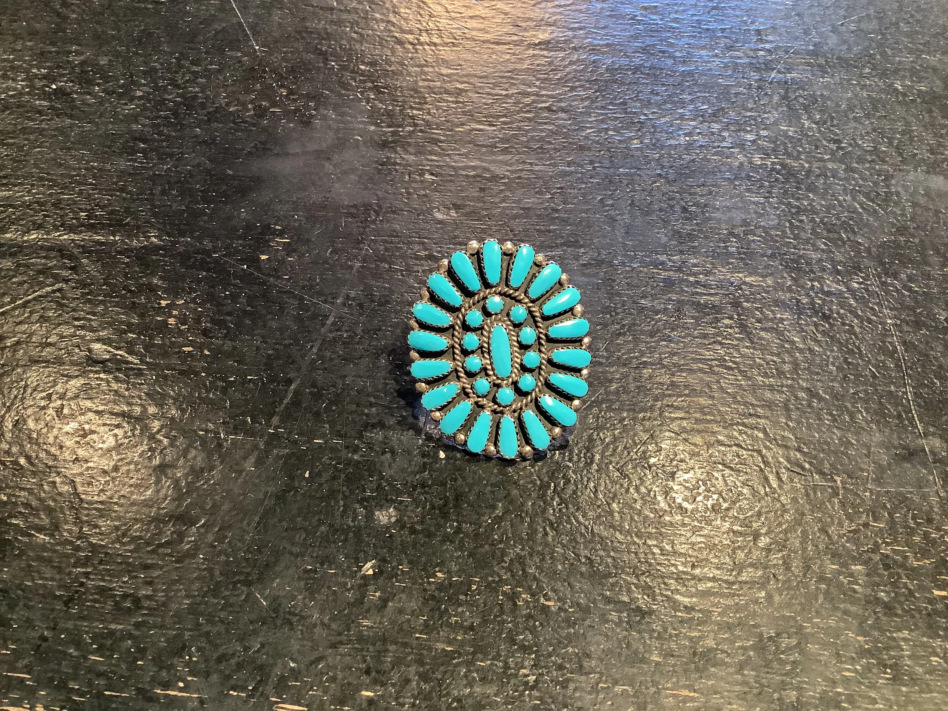 Zuni Petit Point Turquoise Ring sold by Cave and Post product image thumbnail 2