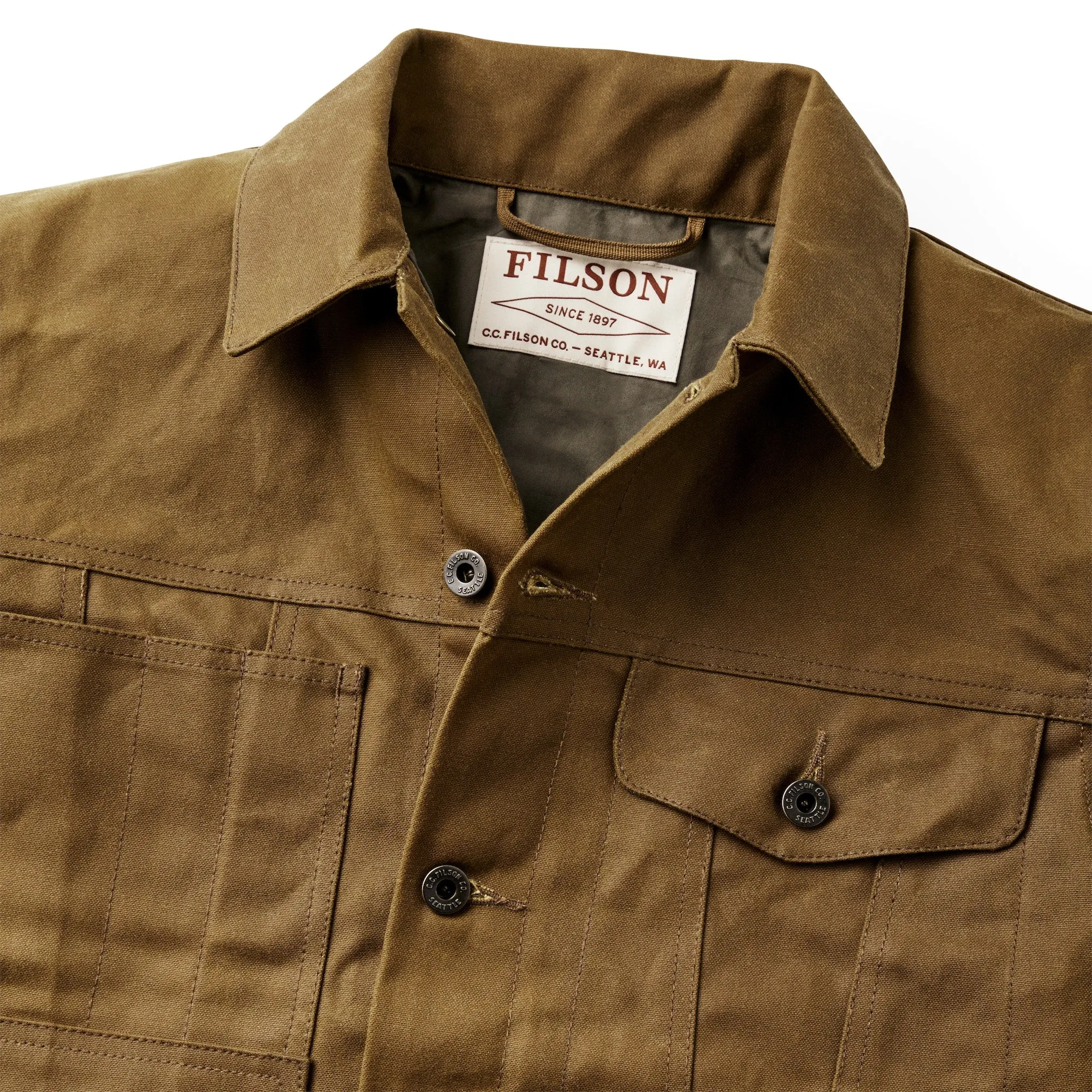 TIN CLOTH SHORT LINED CRUISER JACKET - DARK TAN sold by Cave and Post product image thumbnail 4
