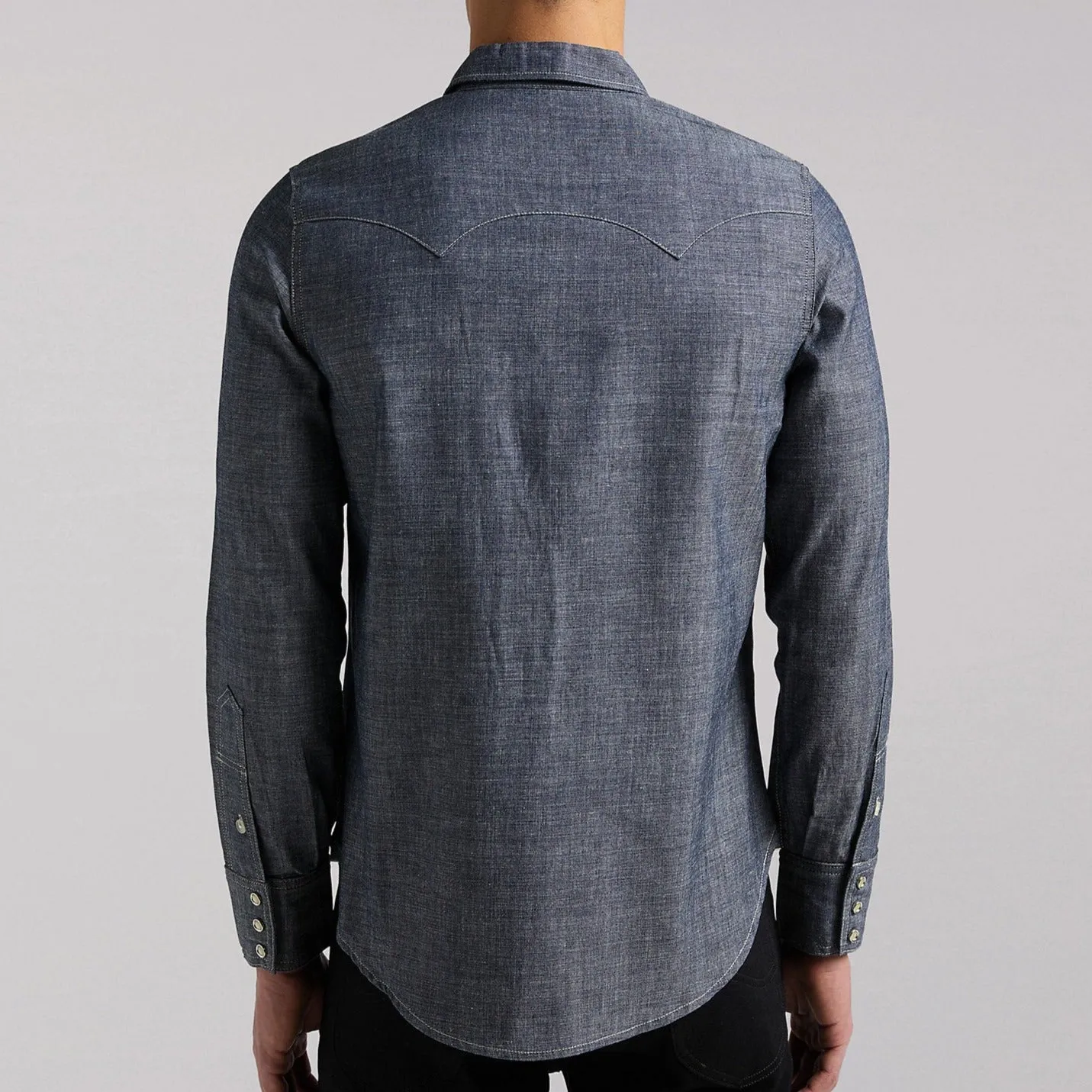 MEN'S LEE 101 WESTERN SHIRT IN DRY (LIGHT INDIGO) sold by Cave and Post product image thumbnail 2