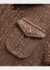 RRL Suede-Trim Marled Shawl Cardigan sold by Cave and Post