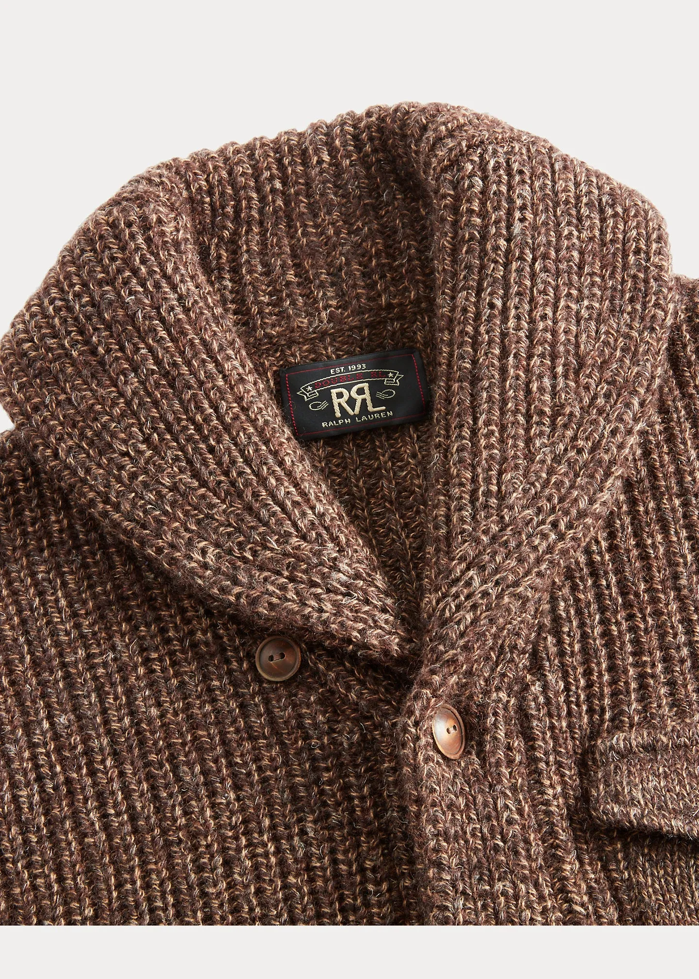RRL Suede-Trim Marled Shawl Cardigan sold by Cave and Post product image thumbnail 3