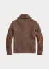 RRL Suede-Trim Marled Shawl Cardigan sold by Cave and Post