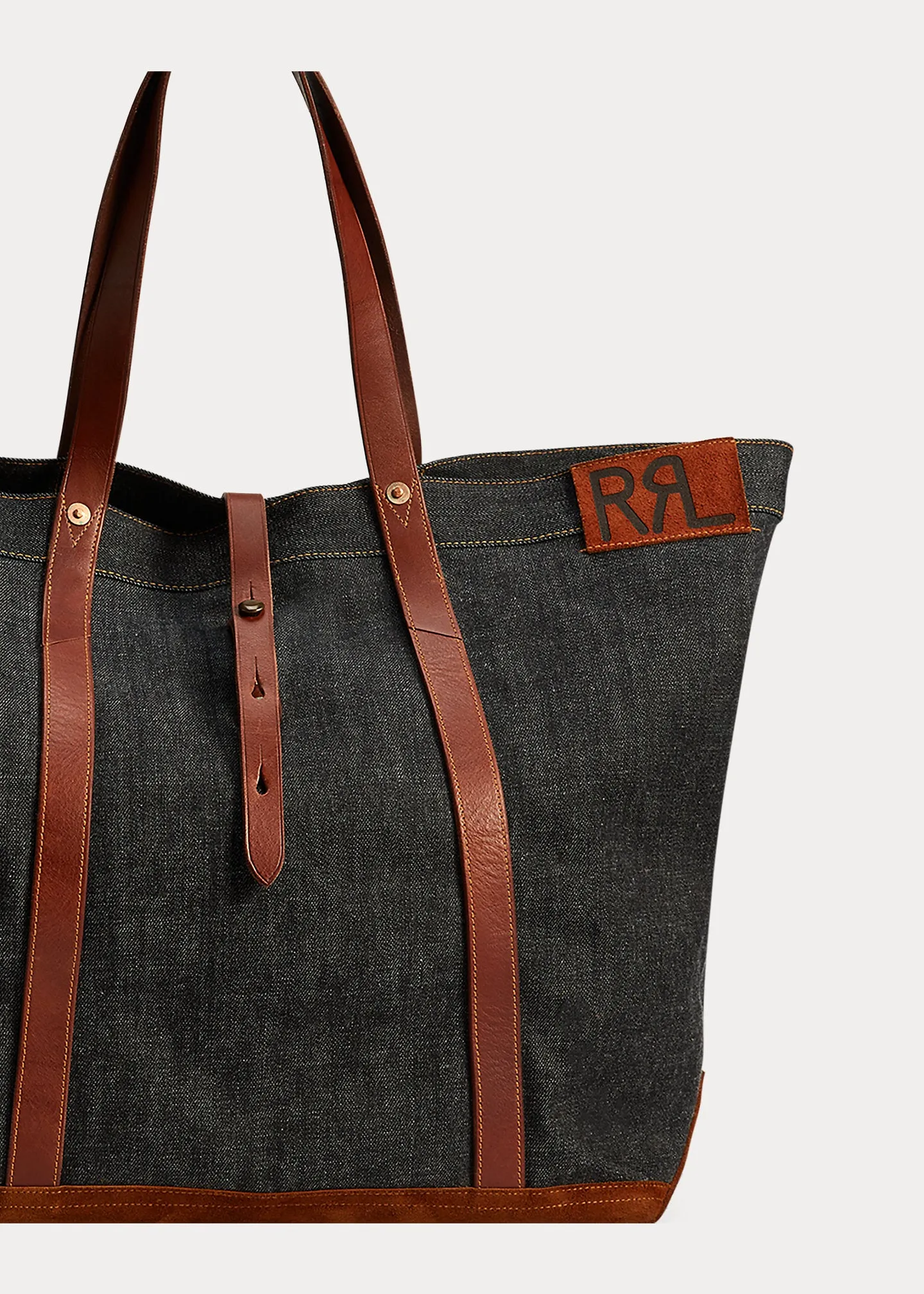 RRL Leather-Trim Denim Tote sold by Cave and Post product image thumbnail 5