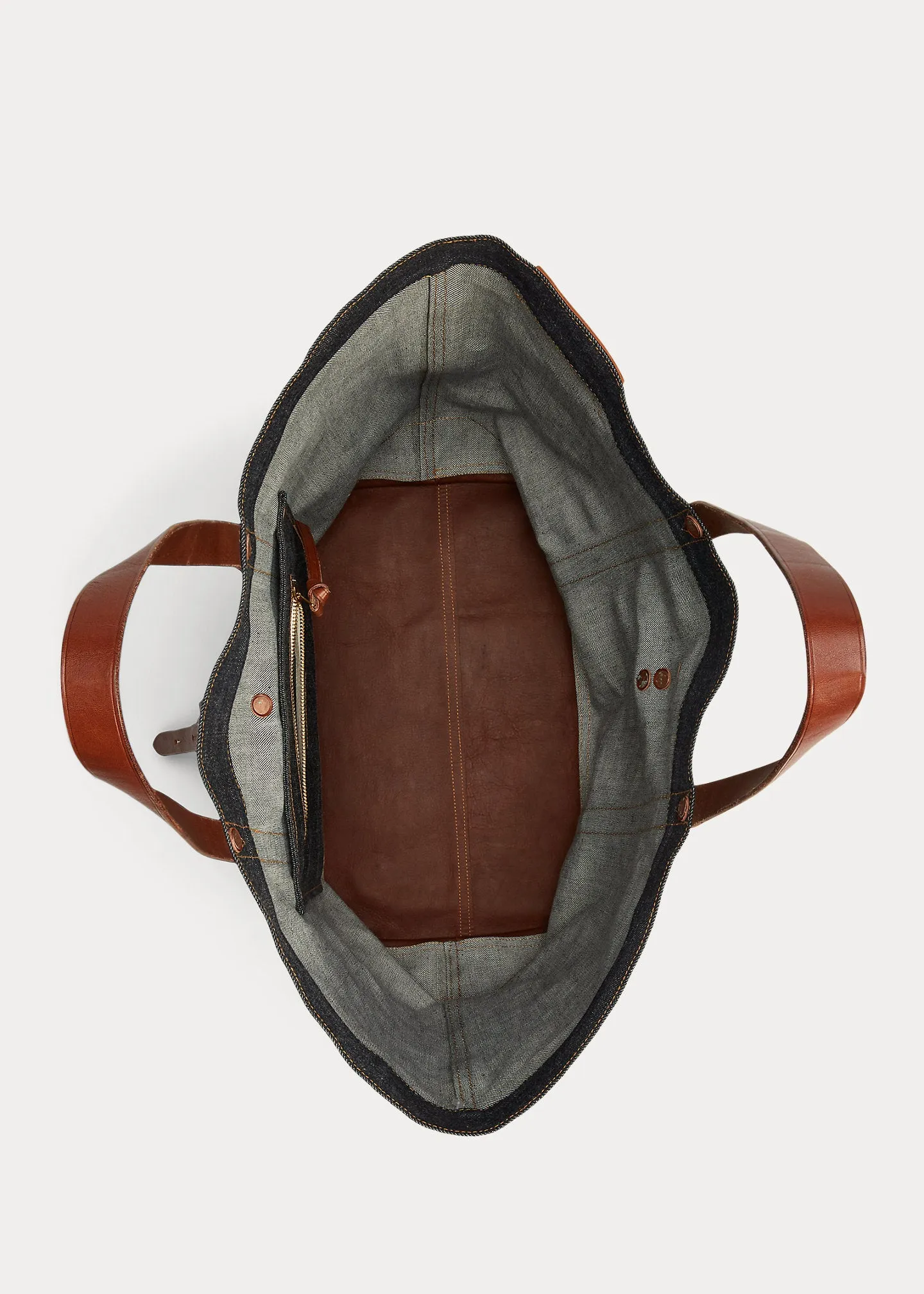 RRL Leather-Trim Denim Tote sold by Cave and Post product image thumbnail 4