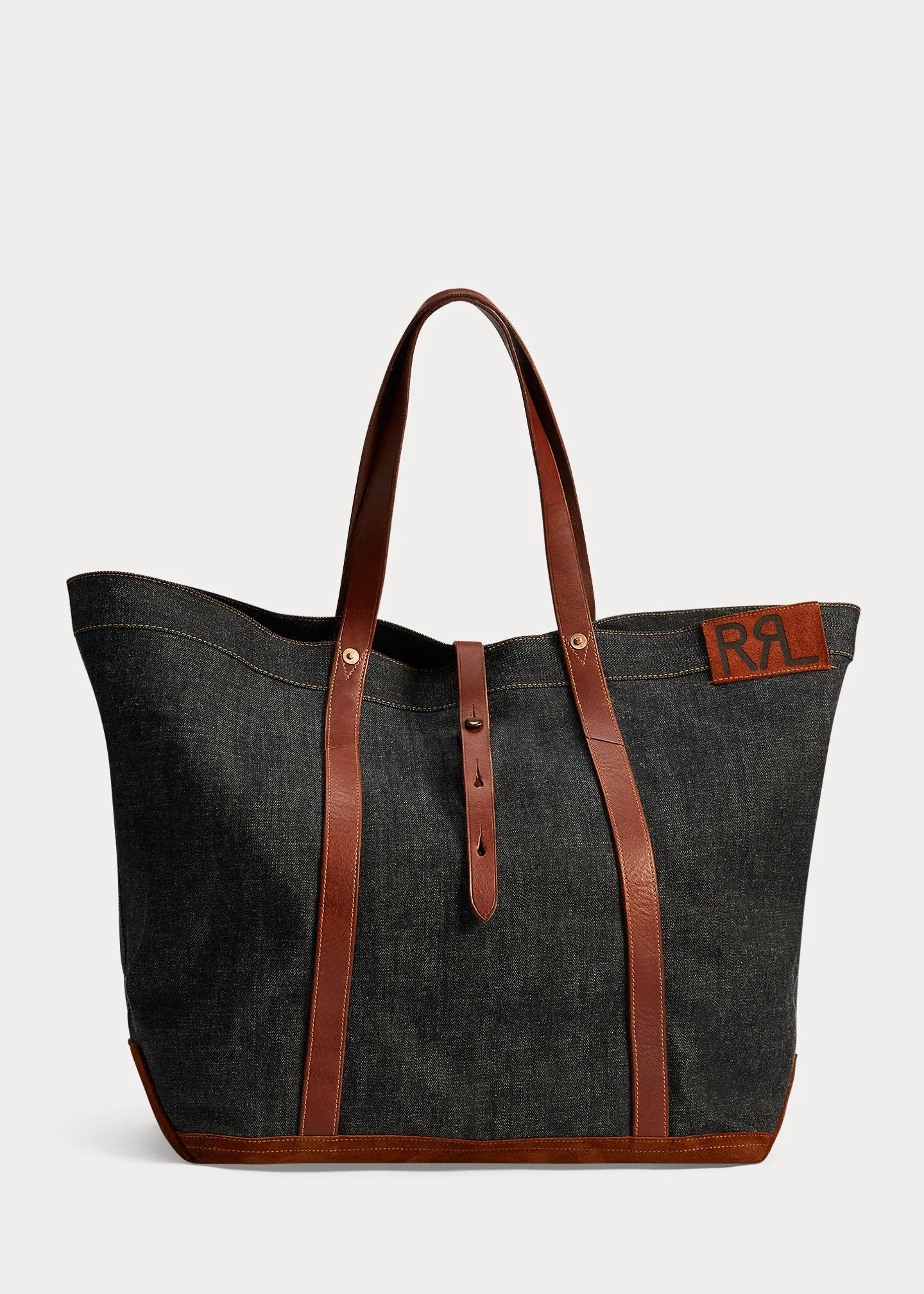 RRL Leather-Trim Denim Tote sold by Cave and Post