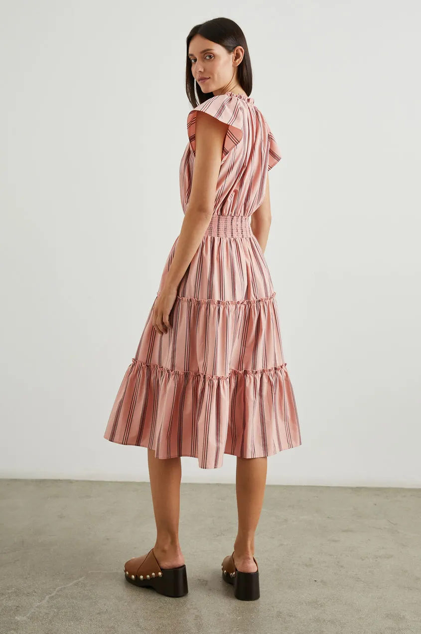 Amellia Dress - Coral Navy Stripe sold by Cave and Post product image thumbnail 4