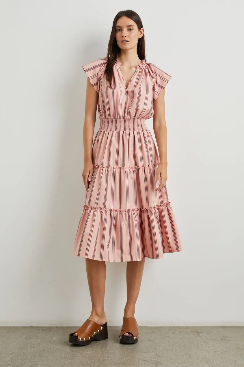 Amellia Dress - Coral Navy Stripe sold by Cave and Post product image thumbnail 3
