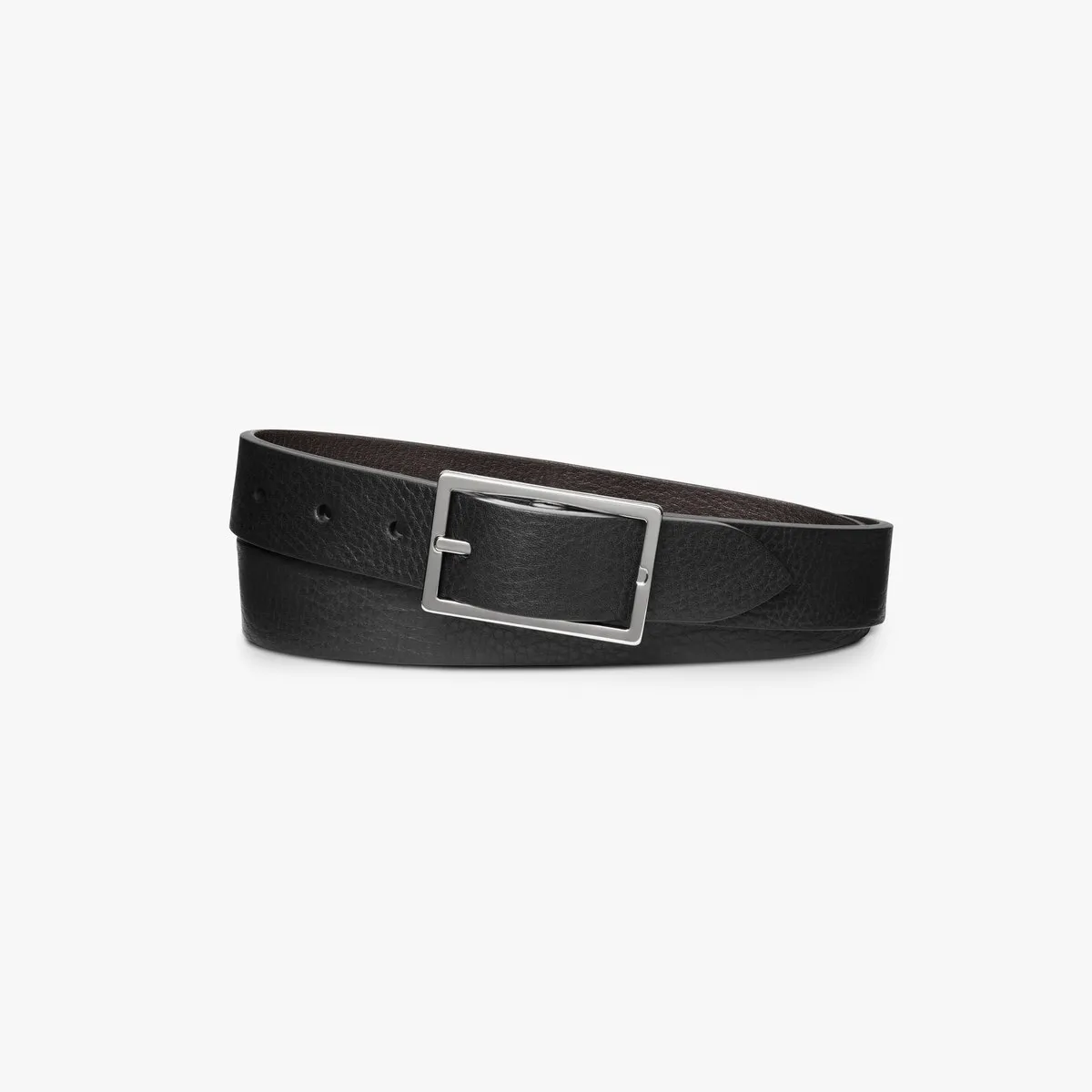 1-1/4 Reversible Rectangle Buckle Belt-Black/Drk Brown sold by Cave and Post