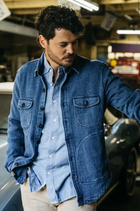 The Anvil Sashiko - Light Indigo sold by Cave and Post