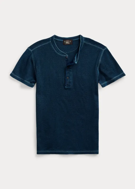 RRL Waffle-Knit Short-Sleeve Henley Shirt sold by Cave and Post