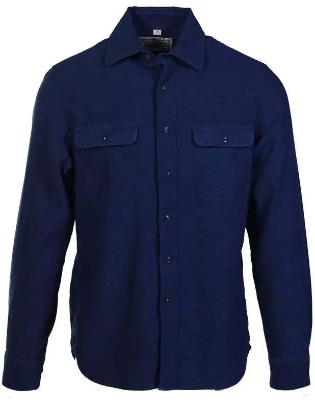 Long Sleeve 3.5 oz. Lightweight Indigo Cotton Work Shirt sold by Cave and Post