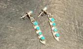 Sterling Silver and Turquoise Dangle Earrings sold by Cave and Post