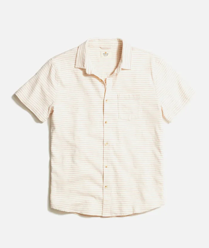 Stretch Selvage Short Sleeve Shirt - Warm Stripe sold by Cave and Post