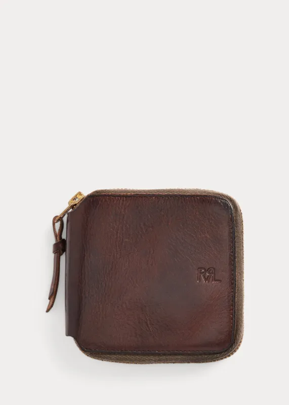 RRL Leather Zip Wallet sold by Cave and Post