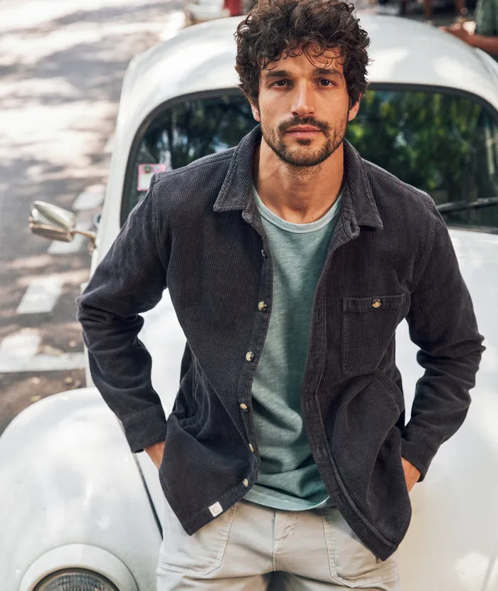 Max Broken In Corduroy Overshirt in Faded Black sold by Cave and Post product image thumbnail 3