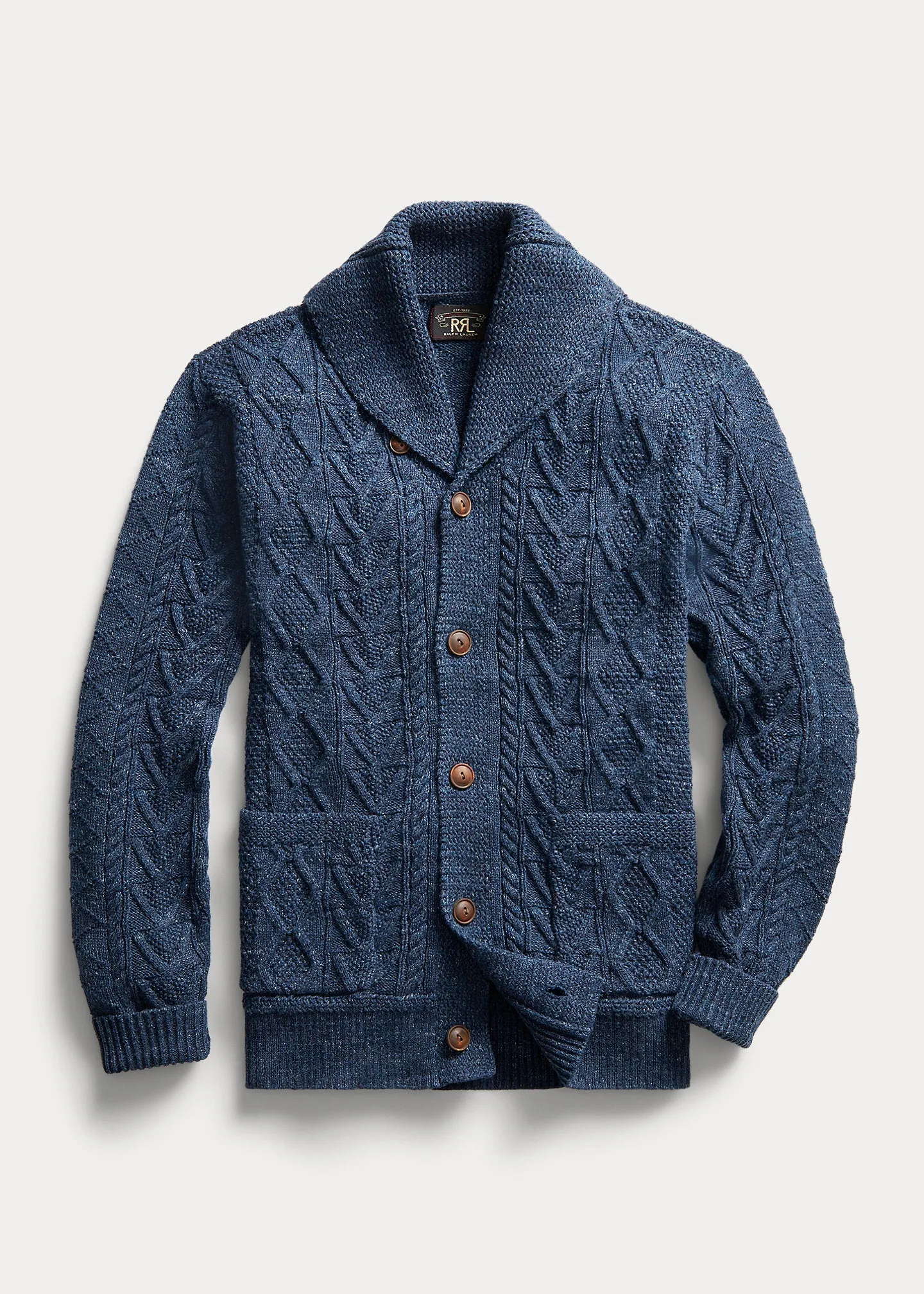 RRL Aran-Knit Cotton Cardigan sold by Cave and Post
