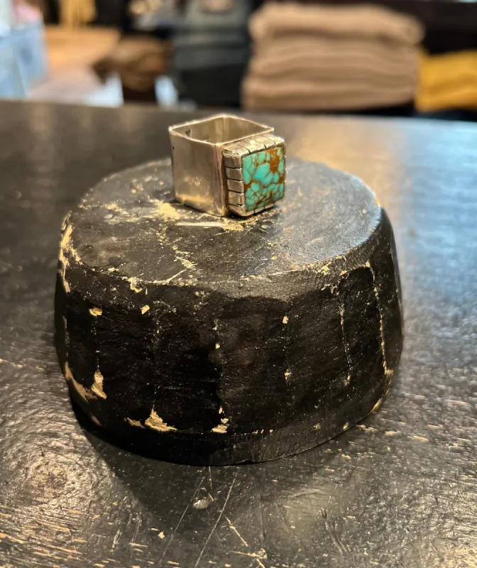 One of Kind Handmade Sterling and Turquoise Ring sold by Cave and Post