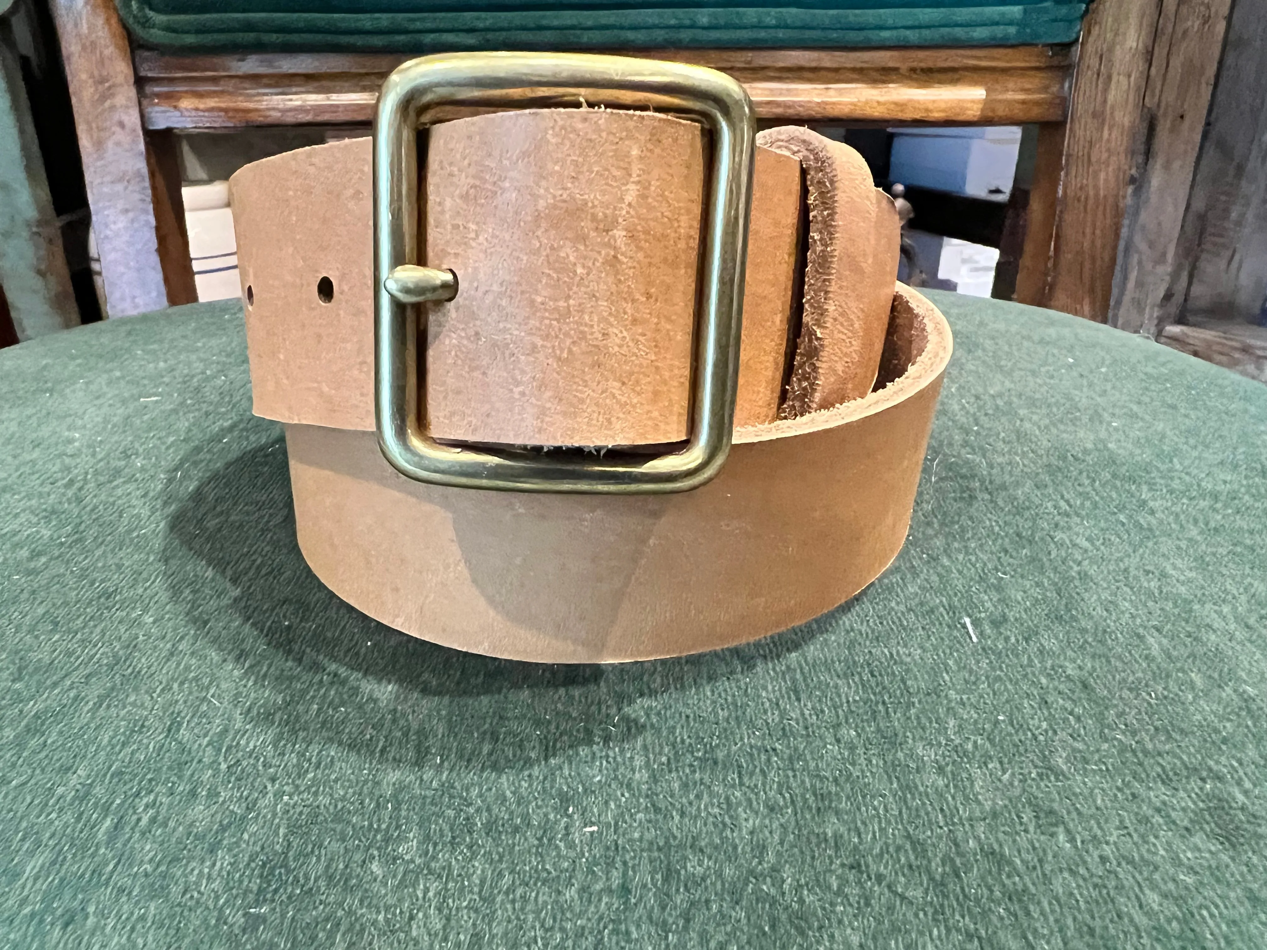 Cave + Post Leather Belt - Natural sold by Cave and Post