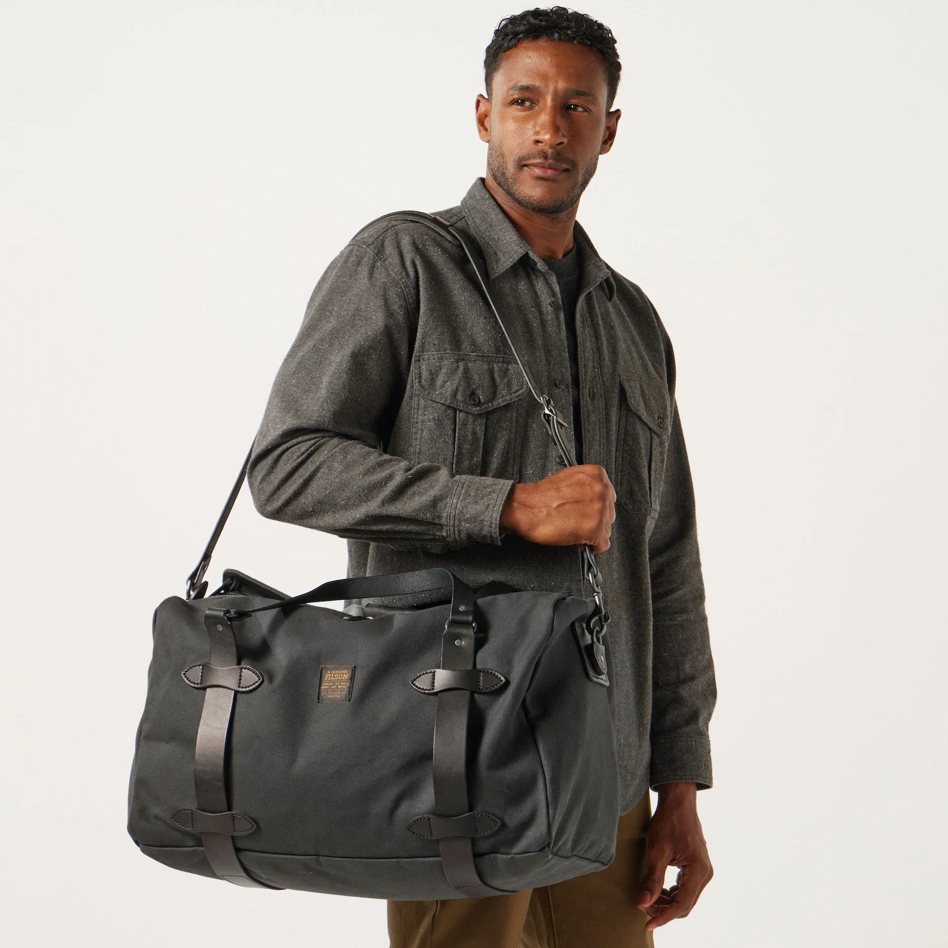 MEDIUM RUGGED TWILL DUFFLE BAG - FADED BLACK sold by Cave and Post