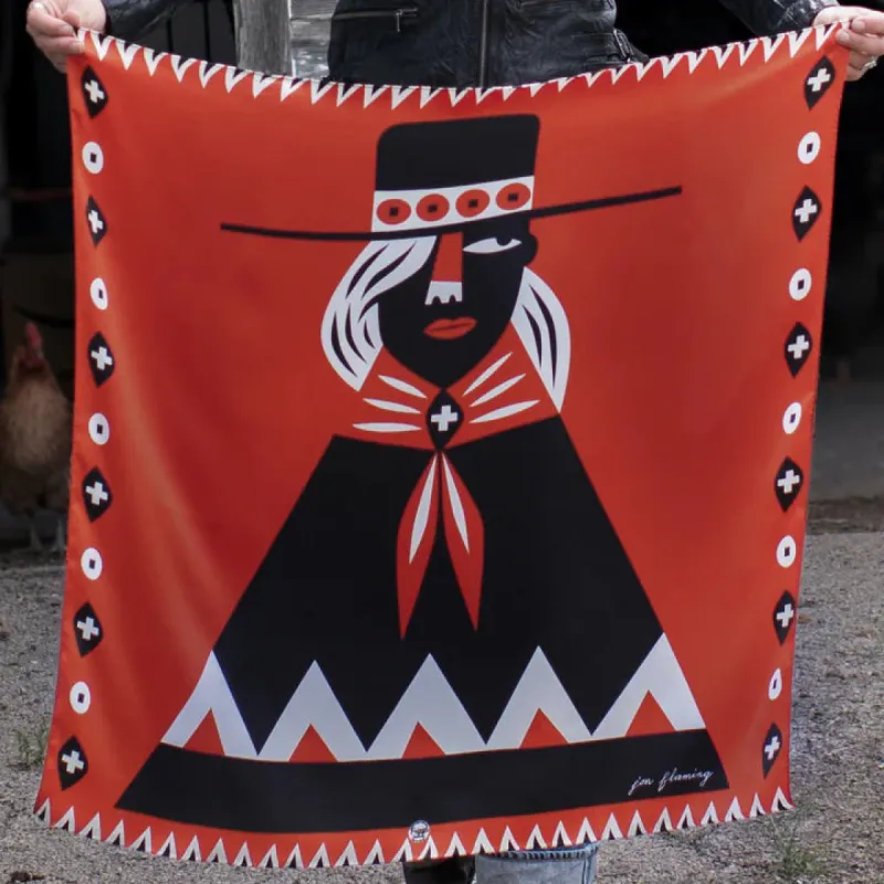 GIRL WITH THE WIDE BRIM SCARF sold by Cave and Post