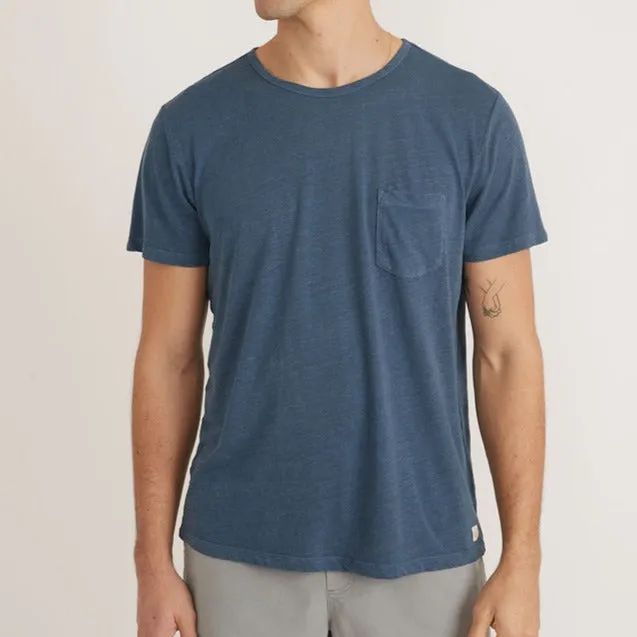 Short Sleeve Hemp Cotton Pocket Tee in Dark Denim sold by Cave and Post product image thumbnail 2