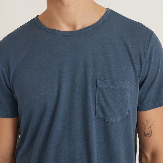 Short Sleeve Hemp Cotton Pocket Tee in Dark Denim sold by Cave and Post product image thumbnail 3