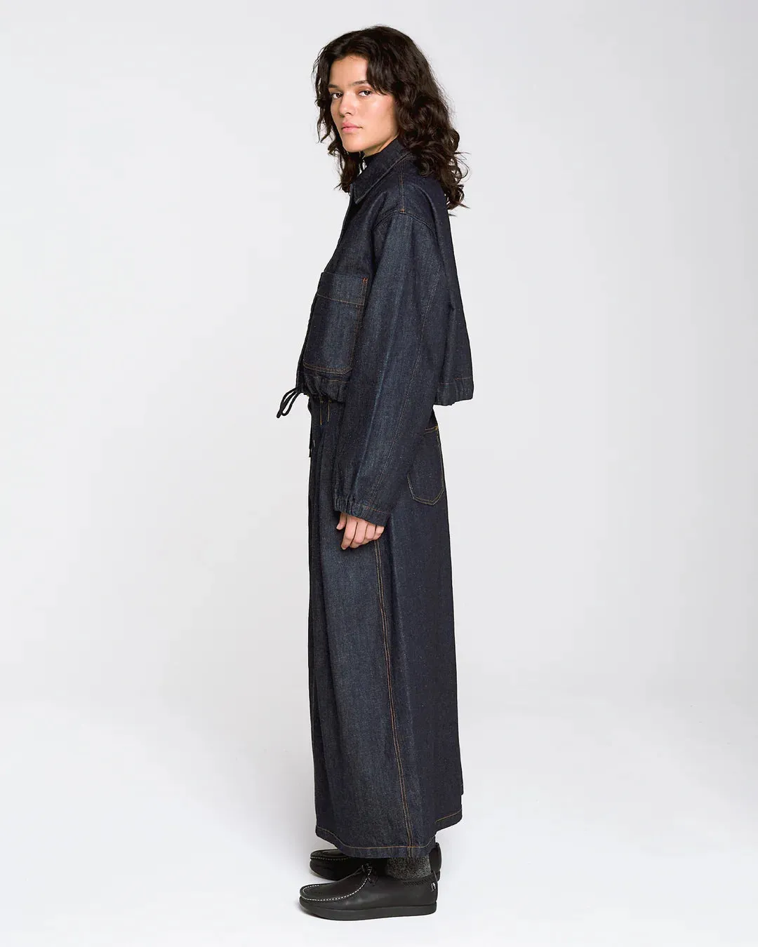 G.o.D Bulb Skirt Hemp Denim Indigo sold by Cave and Post product image thumbnail 4