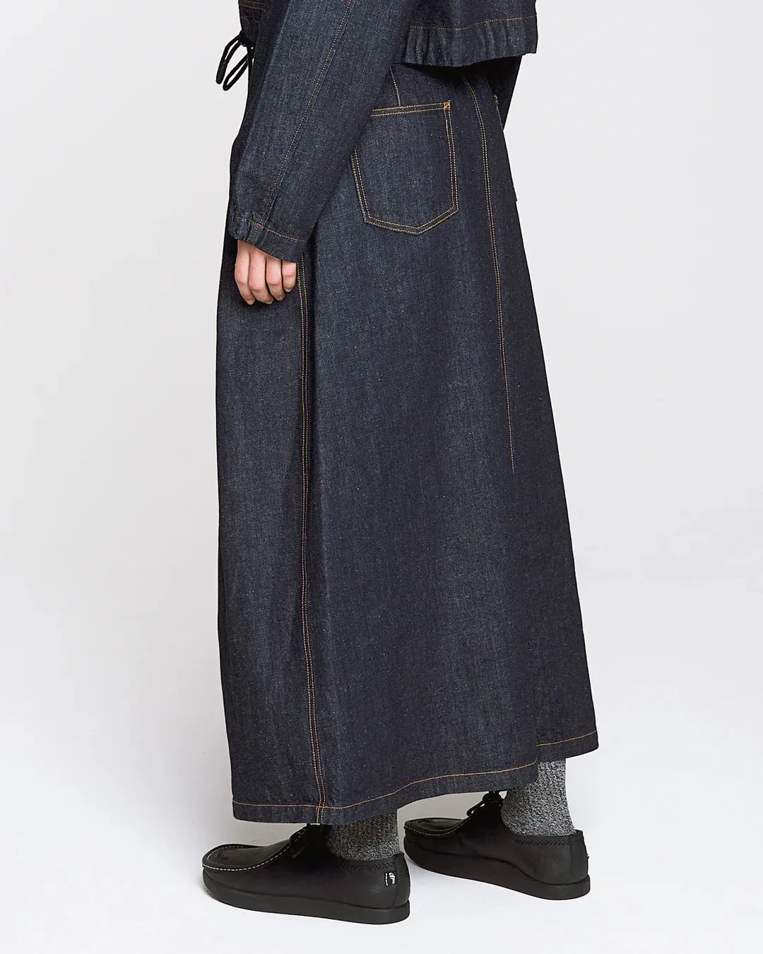 G.o.D Bulb Skirt Hemp Denim Indigo sold by Cave and Post product image thumbnail 5