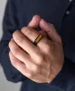 Signet Ring 7mm Tiger Eye | Black sold by Cave and Post