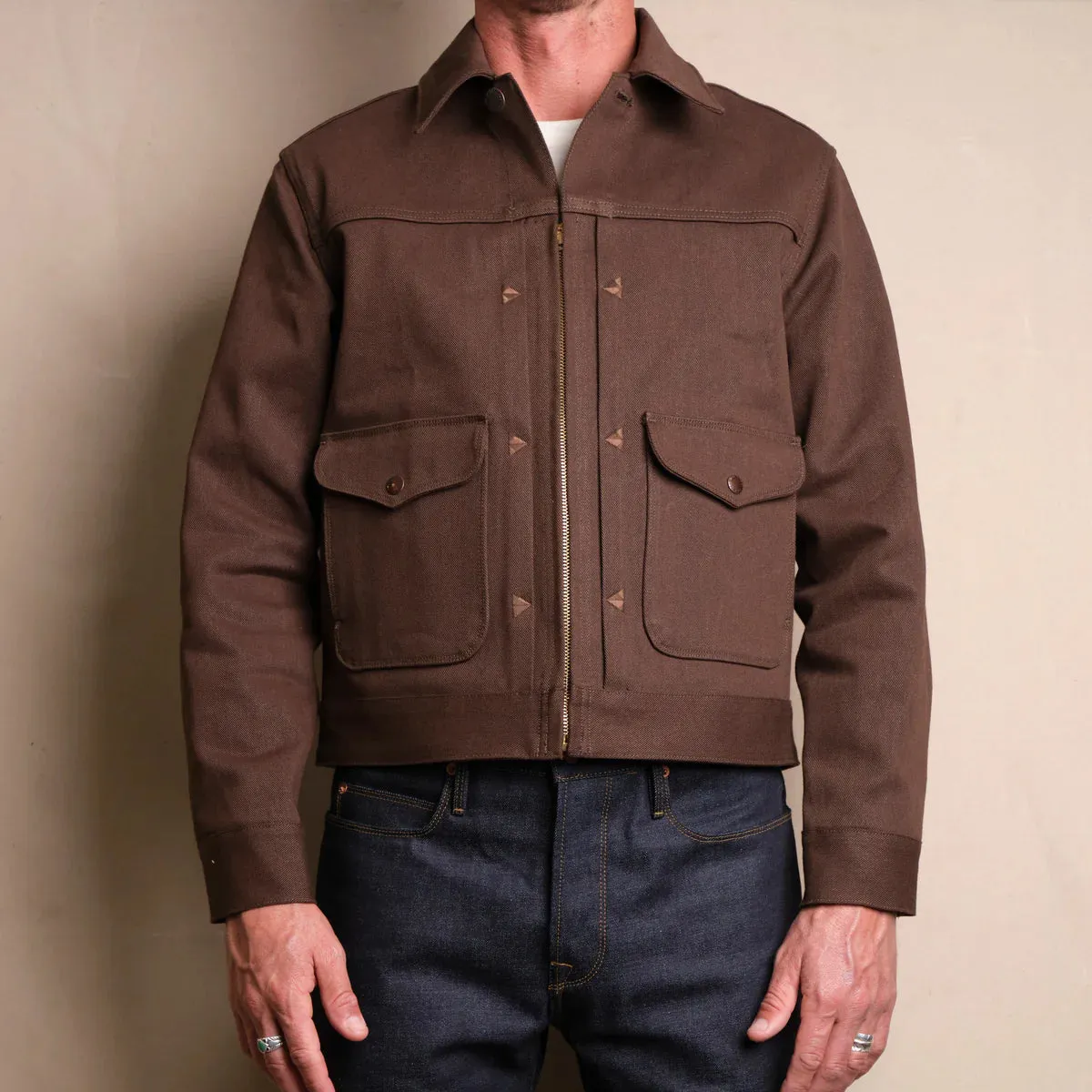 FARO JACKET BROWN DENIM sold by Cave and Post product image thumbnail 2