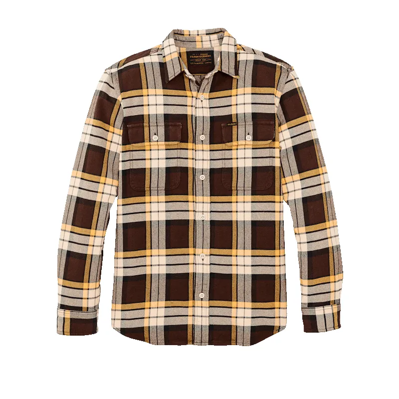 VINTAGE FLANNEL WORK SHIRT - Brown / Yellow / Multi Plaid sold by Cave and Post