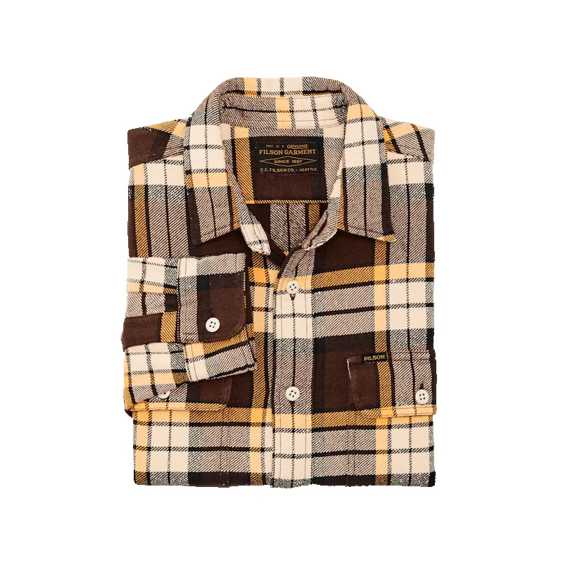VINTAGE FLANNEL WORK SHIRT - Brown / Yellow / Multi Plaid sold by Cave and Post product image thumbnail 3