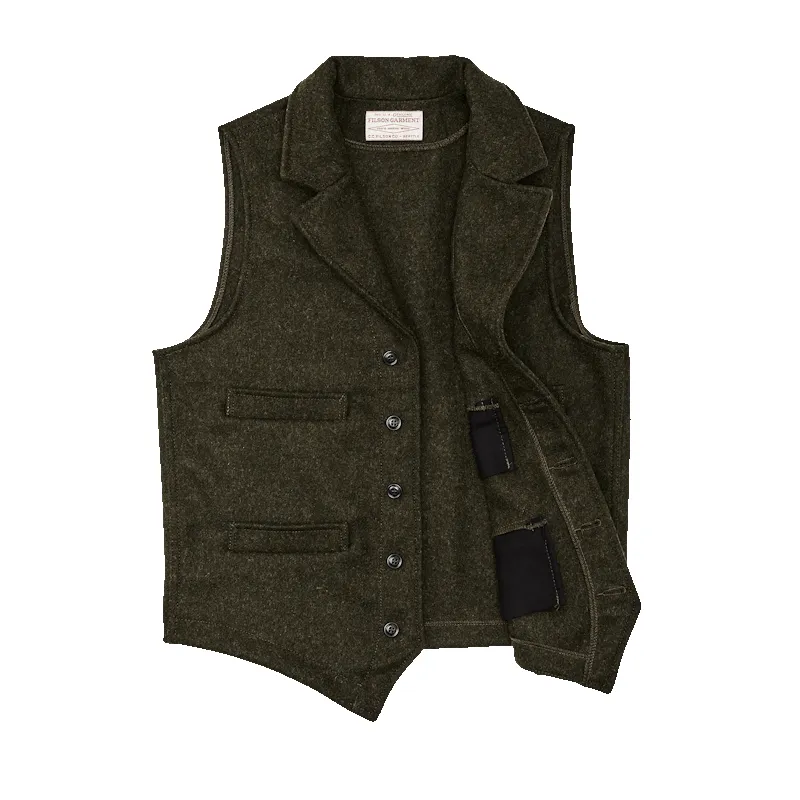 FILSON MACKINAW WOOL WESTERN VEST - FOREST GREEN sold by Cave and Post product image thumbnail 3