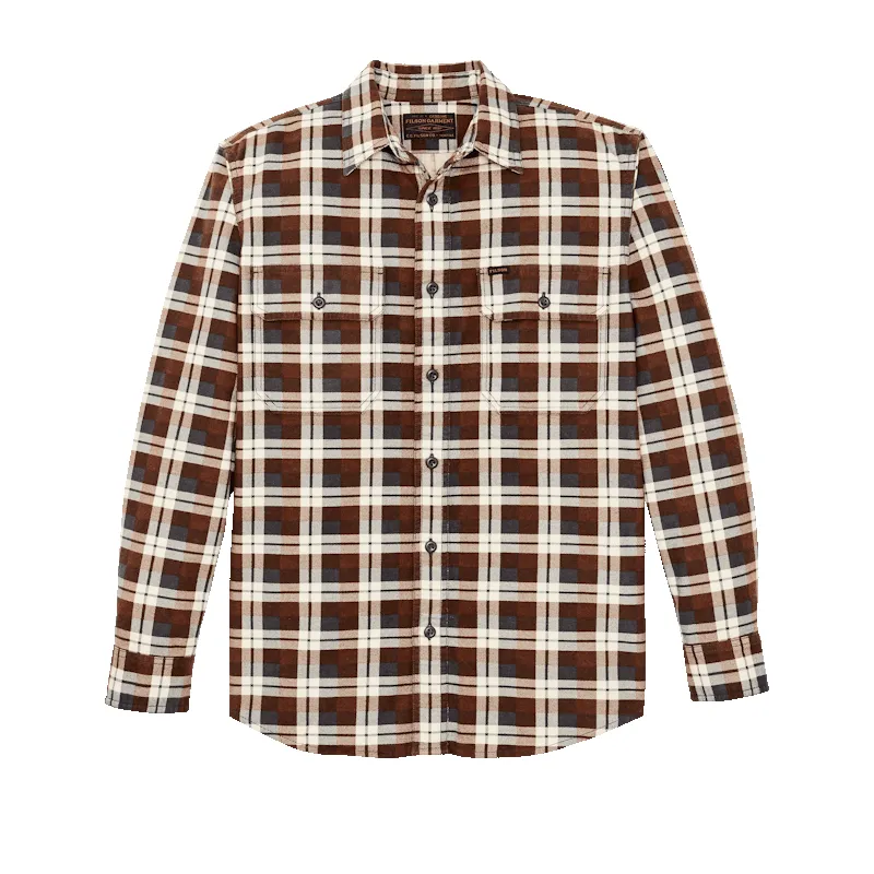 FILED FLANNEL SHIRT - BROWN / GRAY sold by Cave and Post