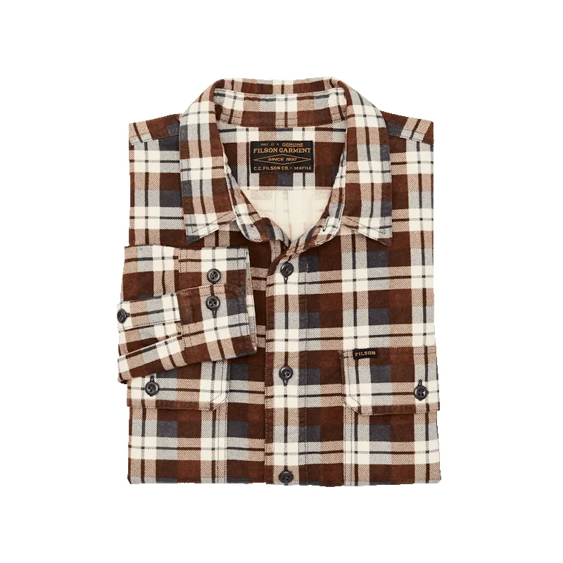 FILED FLANNEL SHIRT - BROWN / GRAY sold by Cave and Post product image thumbnail 2