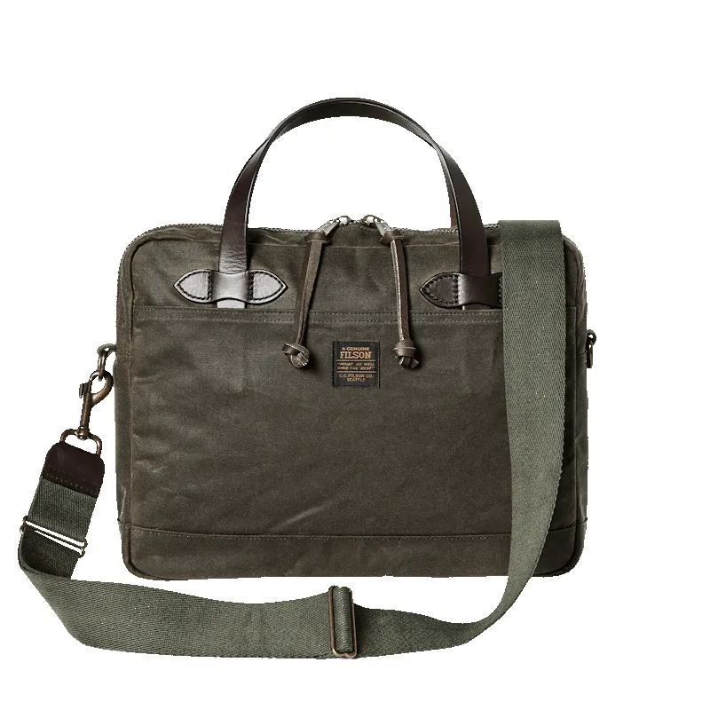 TIN CLOTH COMPACT BRIEFCASE - Otter Green sold by Cave and Post product image thumbnail 5