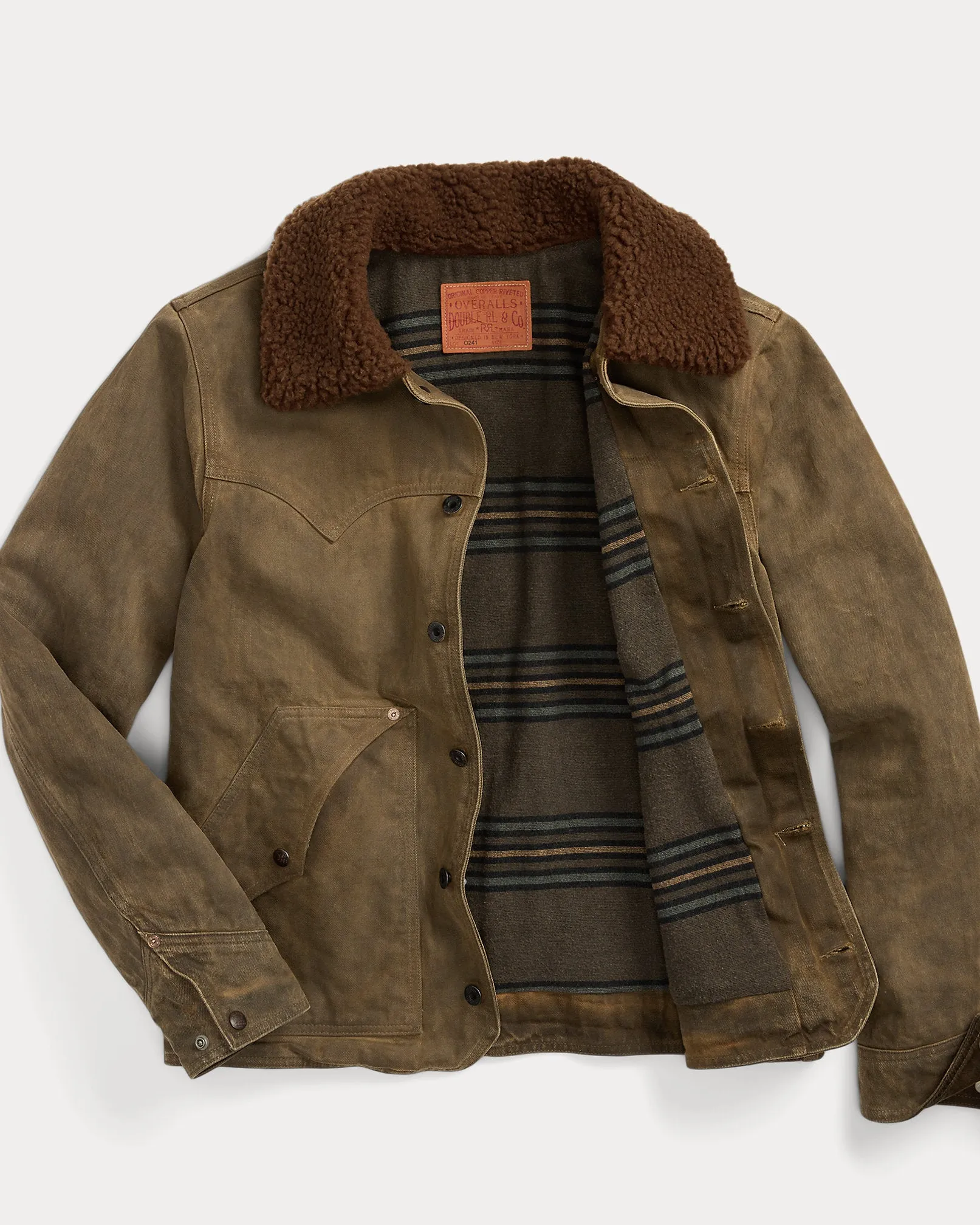 RRL Fleece-Collar Brown Denim Jacket sold by Cave and Post product image thumbnail 3