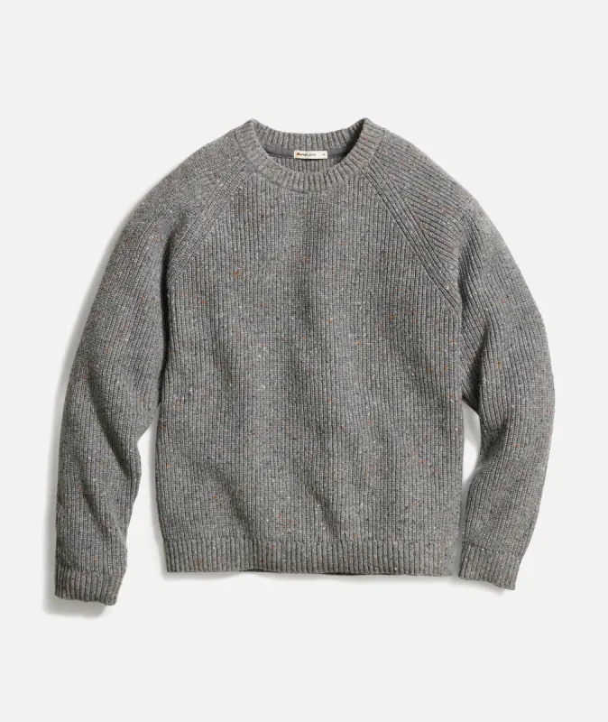 Coleman Crewneck Sweater in Mid Grey / Neps made by Marine Layer