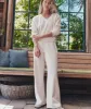 Cord Velour Wide Leg Pant in Cream sold by Cave and Post