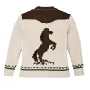 Women's Wool Cardigan - Cream Horse sold by Cave and Post