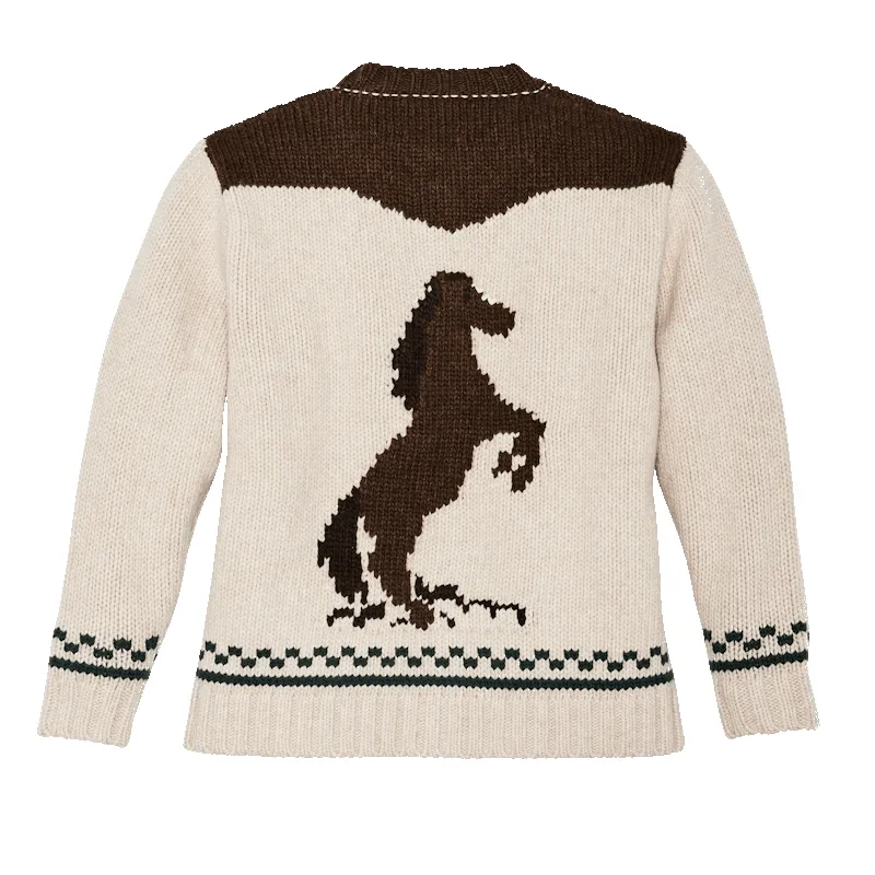 Women's Wool Cardigan - Cream Horse sold by Cave and Post product image thumbnail 4