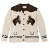 Women's Wool Cardigan - Cream Horse sold by Cave and Post