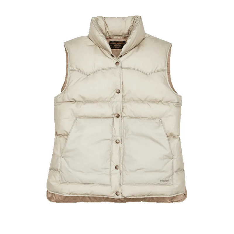 Women's Waxed Down Vest - Light Tan sold by Cave and Post