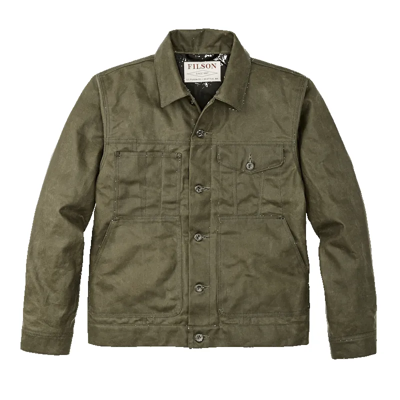 TIN CLOTH SHORT LINED CRUISER JACKET - MILITARY GREEN sold by Cave and Post product image thumbnail 5