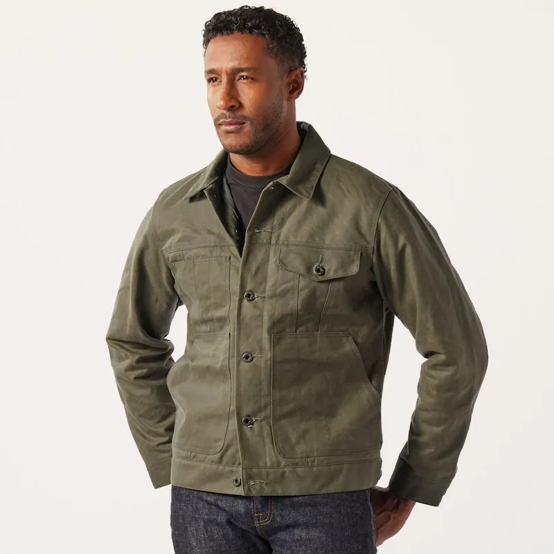 TIN CLOTH SHORT LINED CRUISER JACKET - MILITARY GREEN sold by Cave and Post product image thumbnail 2