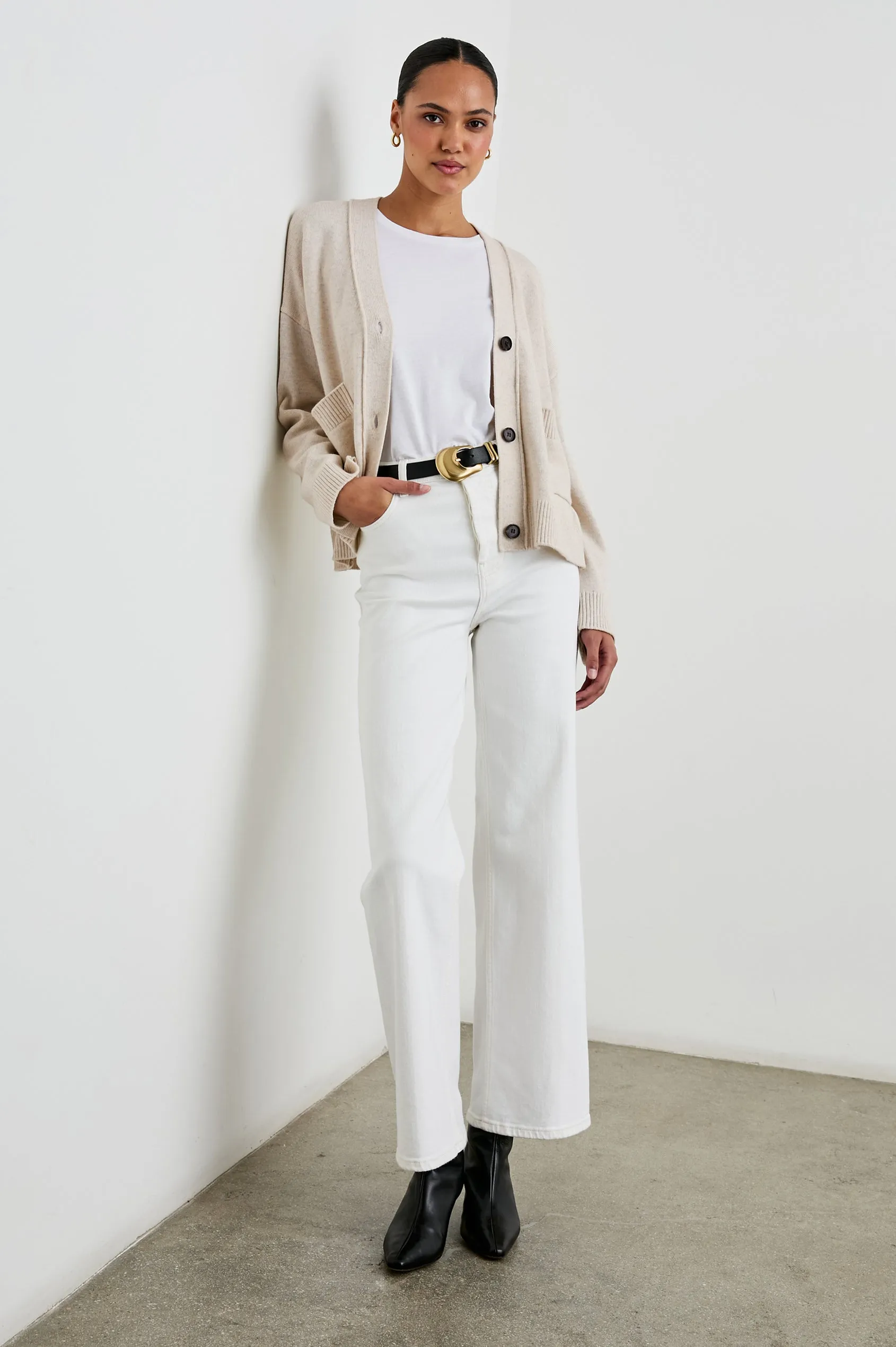 Lindi Cardigan Oatmeal sold by Cave and Post product image thumbnail 4