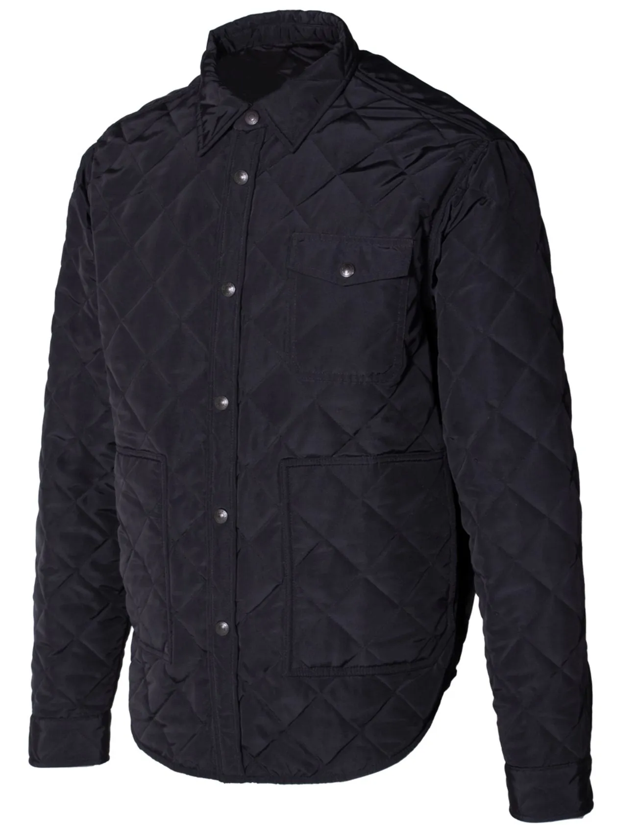 Down-filled Quilted Shirt Jacket - Black sold by Cave and Post