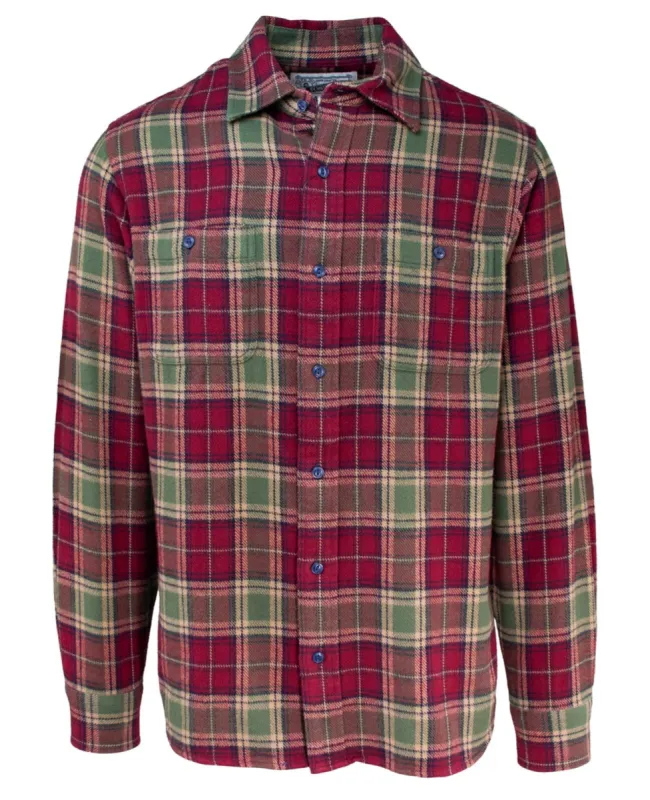 Plaid Cotton Flannel Shirt - Burgandy sold by Cave and Post